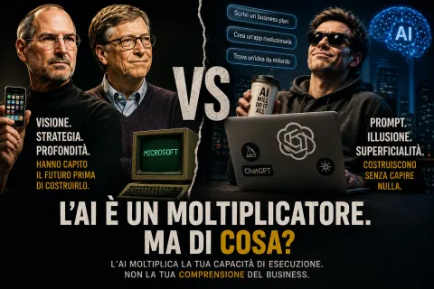 Illustrazione sull'intelligenza artificiale applicata al business