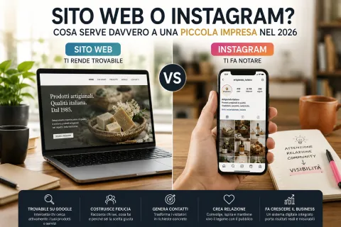 Confronto tra sito web e Instagram per una piccola impresa
